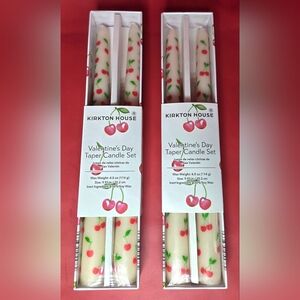 Kirkton House Cherries 100% Soy Taper Candle Set, Two Boxes NEW
